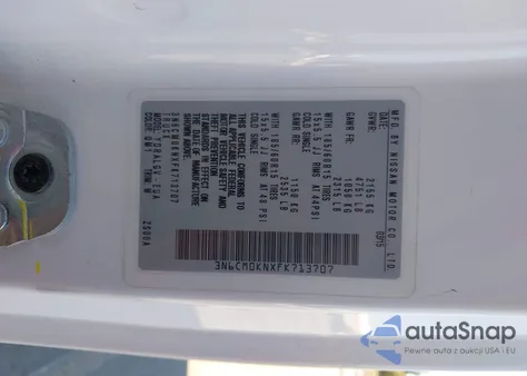 2015 Nissan Nv200 Sv from USA, damaged, VIN 3N6CM0KNXFK713707